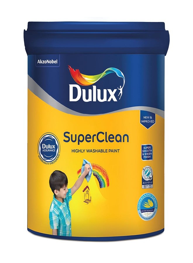 ديولكس دهان دولوكس سوبر كلين الداخلي للجدران | لمعان هادئ ولمسة نهائية غنية | قابل للغسل وسهل التنظيف | دهان متين ذو أساس مائي (1 لتر، أبيض غامق) - Image 5